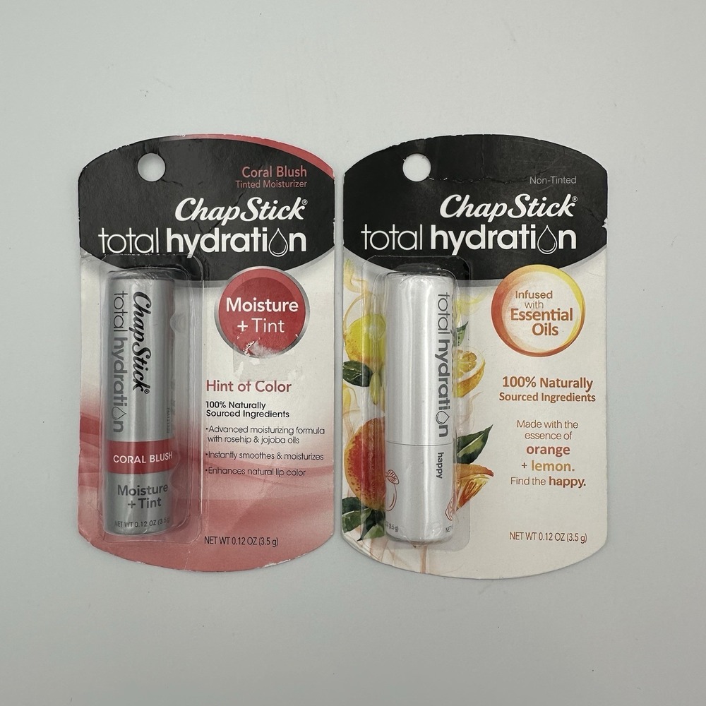 ChapStick‎ Total Hydration Moisture + Tint CORAL BLUSH & Non-Tint Essential Oils